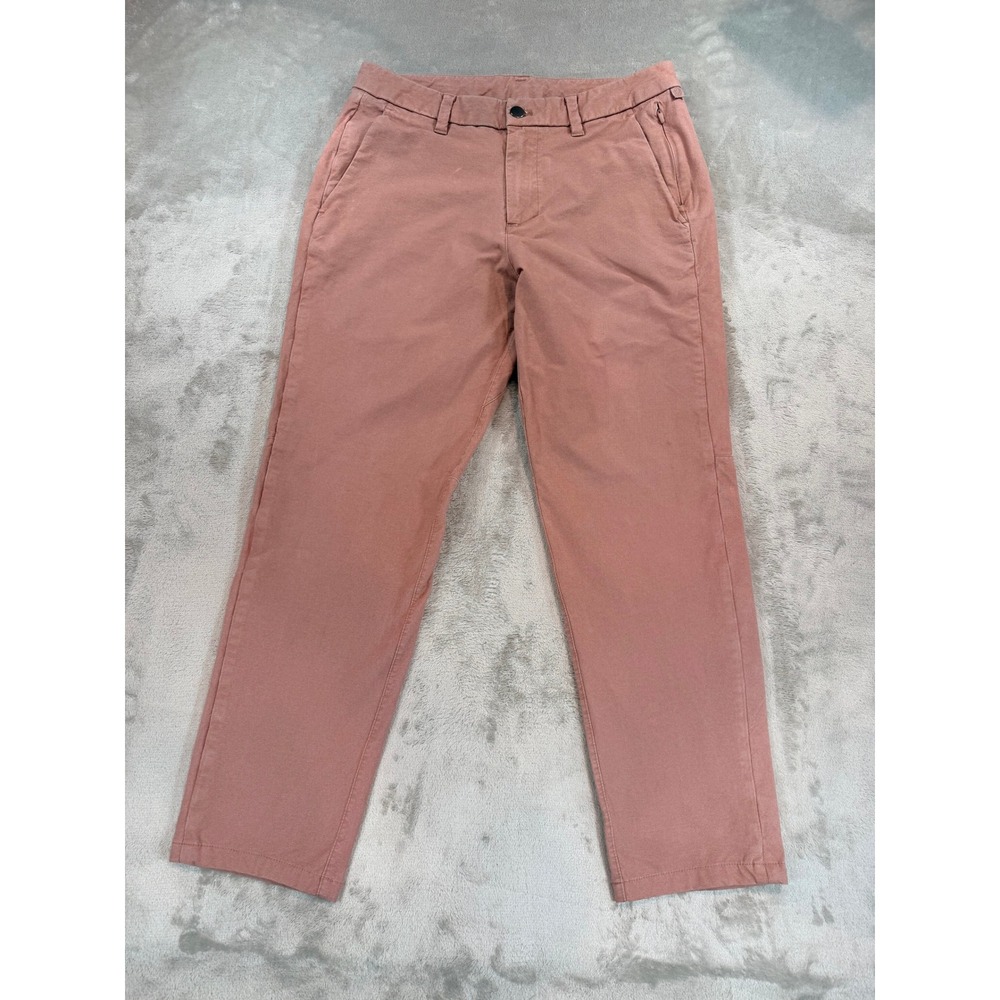 Lululemon Mens Commission Slim Fit Trouser Pant Pink Clay‎ Coral Size 31x27